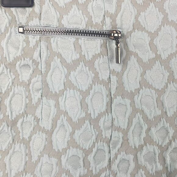 Zara Mint Green Leopard Print Textured Tapestry Shorts sz S - Picture 5 of 5